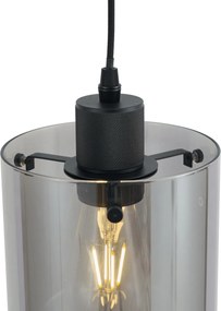 Moderný reflektor čierny s dymovým sklom pre 1-fázový koľajnicový systém - Iconic Dome