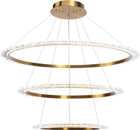 Toolight Toolight, LED krištáľové závesné svietidlo + diaľkové ovládanie APP1202-CP, zlatá, OSW-05480