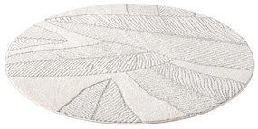 Dekorstudio Moderný okrúhly koberec LOUNGE 0629 - sivý Priemer koberca: 120cm