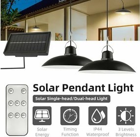 Solárny svetelný systém - čistá biela - 2 x 30 x LED dióda + diaľkový ovládač