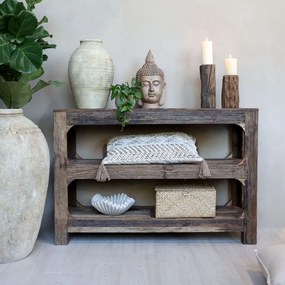 Hnedý drevený konzolový stôl regál Grimaud Unit - 120*40*80 cm