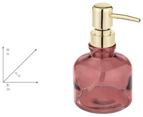 Tmavoružový sklenený dávkovač mydla 200 ml Atessa – Wenko