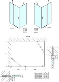 Polysan Polysan, ZOOM obdĺžniková sprchová zástena 1000x700mm L/P varianta, ZL1310ZL3270