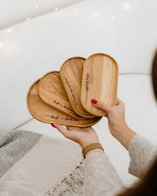 Bella Rose Dřevěný servírovací tácek Kafe a koláček – menší