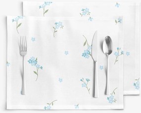 Goldea prestieranie na stôl 100% bavlnené plátno - nezábudky - sada 2ks 30 x 40 cm