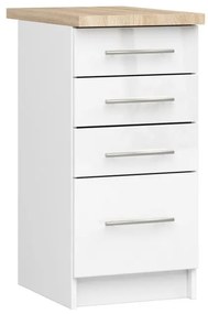 Spodná kuchynská skrinka s doskou OLIWIA S40 SZ4 biela, lesk