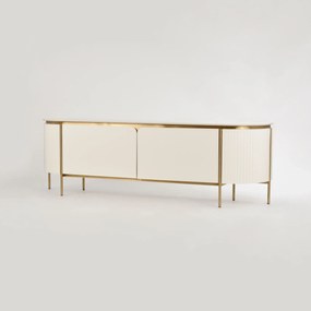 TV stolík Stilig ST120 200 cm ecru/zlatý/mramor