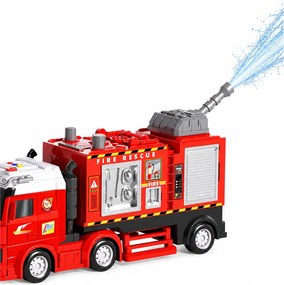 LEAN Toys Hasičské auto s vodným delom, pohonom, svetlami a zvukmi