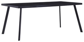 Jedálenský stôl, čierny 160x80x75 cm, tvrdené sklo