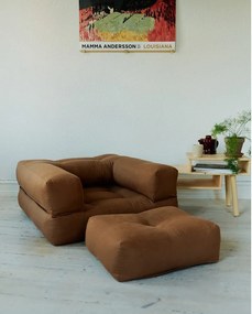 Rozkladacie kreslo s hnedým poťahom Karup Design Cube Mocca