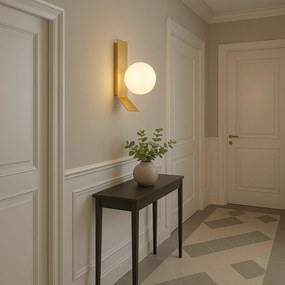 Toolight Toolight, nástenné svietidlo 1xE27, APP1759-1W, zlatá matná-biela, OSW-04346