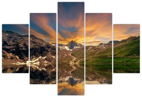 Obraz - Odraz v horskom jazere (150x105 cm)