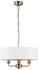 Endon 98934 - Luster na reťazi HIGHCLERE 3xE14/40W/230V biela/mosadz