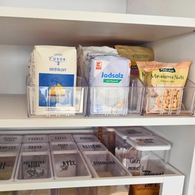 Úložný box, ideálny do špajzy, s etiketou + 2 priehradky, BITO, 40x13 cm