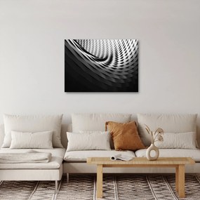 Abstraktný obraz - čiernobiela špirála (70x50 cm)