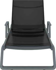 TROPIC ARM záhradné lehátko grey/black