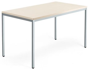 Kancelársky pracovný stôl QBUS, 1400x800 mm, breza/strieborná