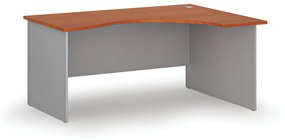 Ergonomický kancelársky pracovný stôl PRIMO GRAY, 1600 x 1200 mm, pravý, sivá/čerešňa