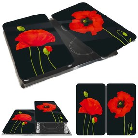 Kryty na sporák v súprave 2 ks z tvrdeného skla 52x30 cm Poppy - Maximex