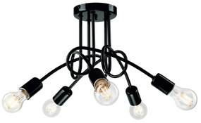 Čierne stropné svietidlo bez tienidla 46x46 cm Camilla – LAMKUR