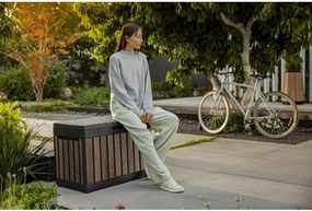 Tmavohnedý plastový záhradný úložný box Deco – Keter