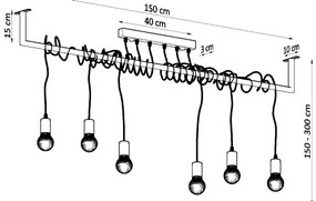 Závesné svietidlo Salamanca 6, betónové telo svietidla