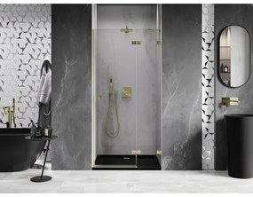 Mexen, Mexen Lunar pravé otočné sprchové dvere 85 cm, transparentné, brúsené zlaté - 834-085-000-55-00-P