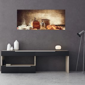 Obraz - Káva a raňajky (120x50 cm)