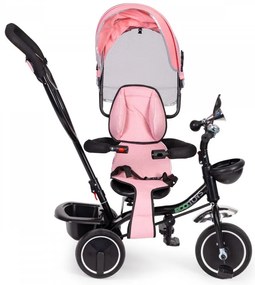 Ružová detská trojkolka  - 360 stupňové otočné sedadlo