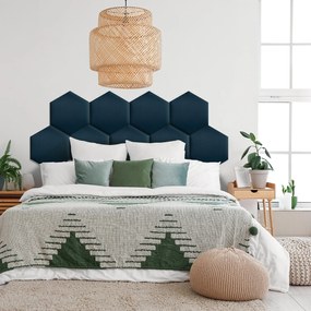 Zástena za posteľ - Šesťuholník - 30x26cm Farba: Námornícka modrá, Rozmer: 30x26