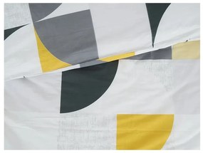 Žlté/sivé krepové obliečky na jednolôžko 140x200 cm Geometries – B.E.S.