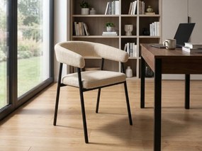Jedálenská stolička KATANA s čiernymi nohami, béžová