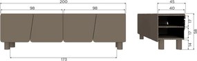 Hnedý TV stolík z borovicového dreva 200x58x45 cm Root – WOOOD