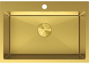Mexen Solix, 1-komorový nerezový drez 650 x 450 mm, brúsená zlatá, 6403651000-55
