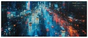 Obraz - Veľkomesto, olejomaľba (120x50 cm)