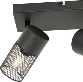 Priemyselné bodové svetlo čierne 2-žiarovkové nastaviteľné - Jim