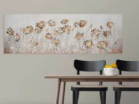 Ručne maľovaný obraz Kvety 120x40 cm, 3D štruktúra%