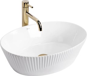 Rea Astoria, umývadlo na dosku 409x340x150 mm, biela lesklá, REA-U0641