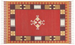 Bavlnený kelímový koberec 140 x 200 cm viacfarebný PARAKAR Beliani