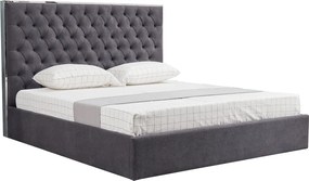 Posteľ, tmavosivá, 180x200, NADIA