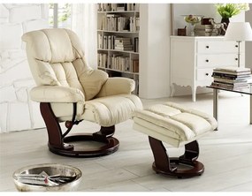 Polohovacie kreslo HABI krémové/orech