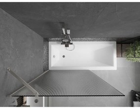 Mexen Next, 1-krídlová vaňová zástena 100 x 150 cm, 6mm sklo Ribs, oceľová, 895-100-000-00-09-97