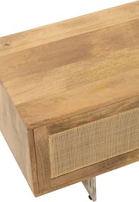 Drevený TV stolík z mangového dreva s výpletom Ginna - 120*43*49 cm
