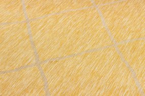Koberec šnúrkový SIZAL PATIO ploské tkanie 3075 romby žltý / béžový