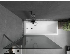 Mexen Next, 1-krídlová vaňová zástena 100 x 150 cm, 6mm šedé sklo, grafitová, 895-100-000-00-40-95