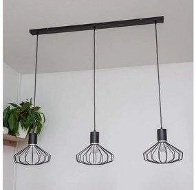 Luster na lanku SOLANO 3xE27/15W/230V čierna/lesklý chróm