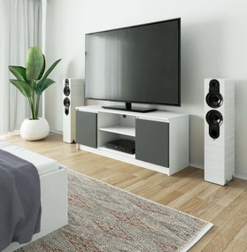 TV stolík Kenji (biela + sivá). Akcia -17%. Vlastná spoľahlivá doprava až k Vám domov. 1070723