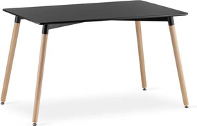 Jedálenský stôl ADRIA čierny / naturálny, so štyrmi stoličkami WAT čierne / naturálne