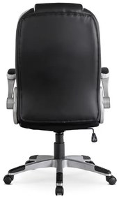 Vintino kancelárska otočná kožená stolička RONALD čierna