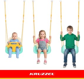 Rastúca detská hojdačka  3v1 na lanách - do interiéru aj záhrady modrá